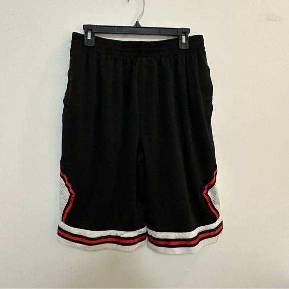 Bleecker Mercer Basketball Sz L Black w/Graphic Print Drawstring Shorts - Picture 1 of 13
